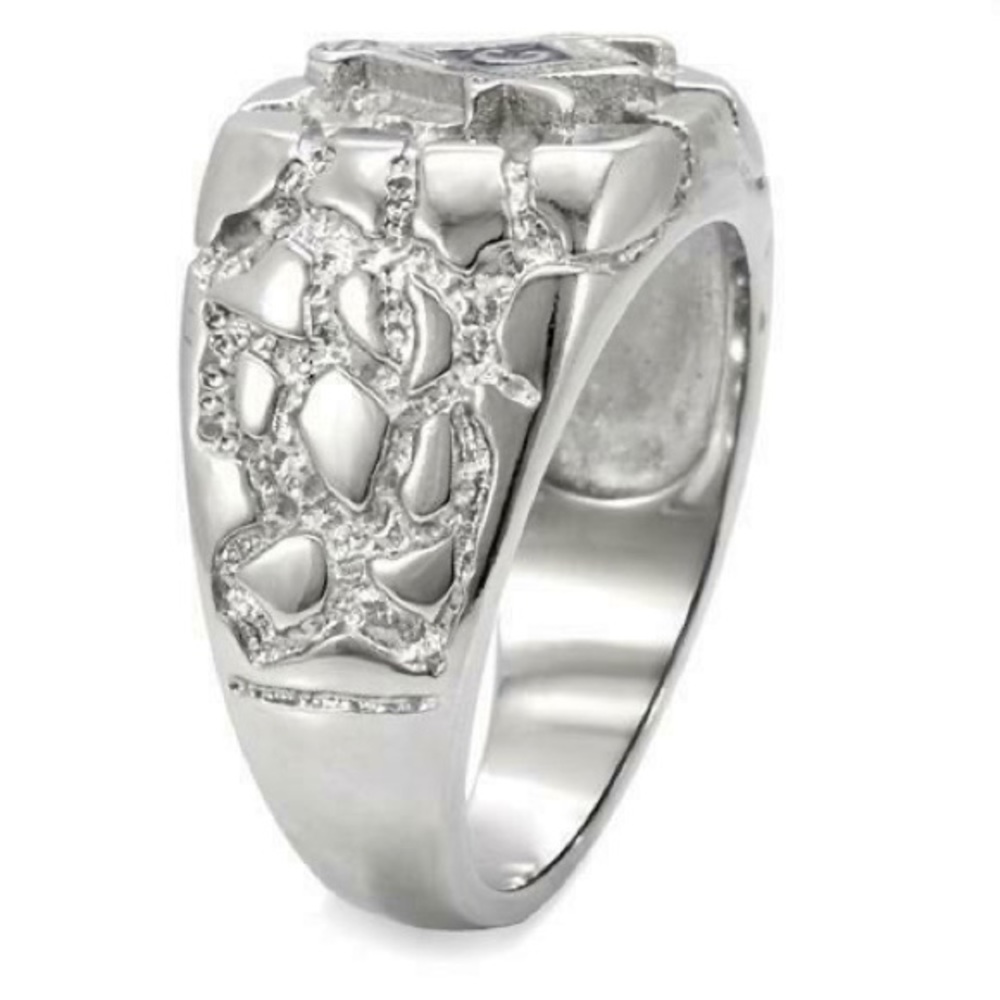 STAINLESS STEEL Men’s Masonic Nugget Ring - Picture 12 of 13